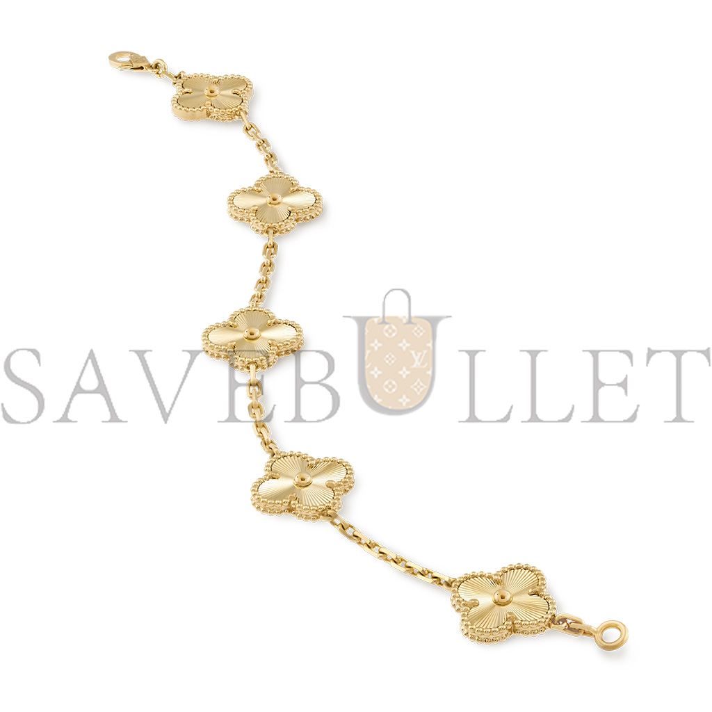 VAN CLEEF ARPELS VINTAGE ALHAMBRA BRACELET, 5 MOTIFS - YELLOW GOLD  VCARP3JK00